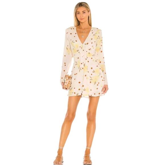 Free People Dresses & Skirts - Free People Date Night Sunshine Off-White Floral Mini Dress Size Small